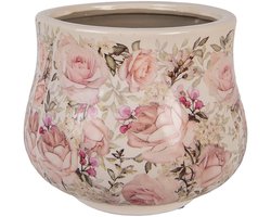Clayre & Eef Keramiek Bloempot Ø21x17 cm - Beige