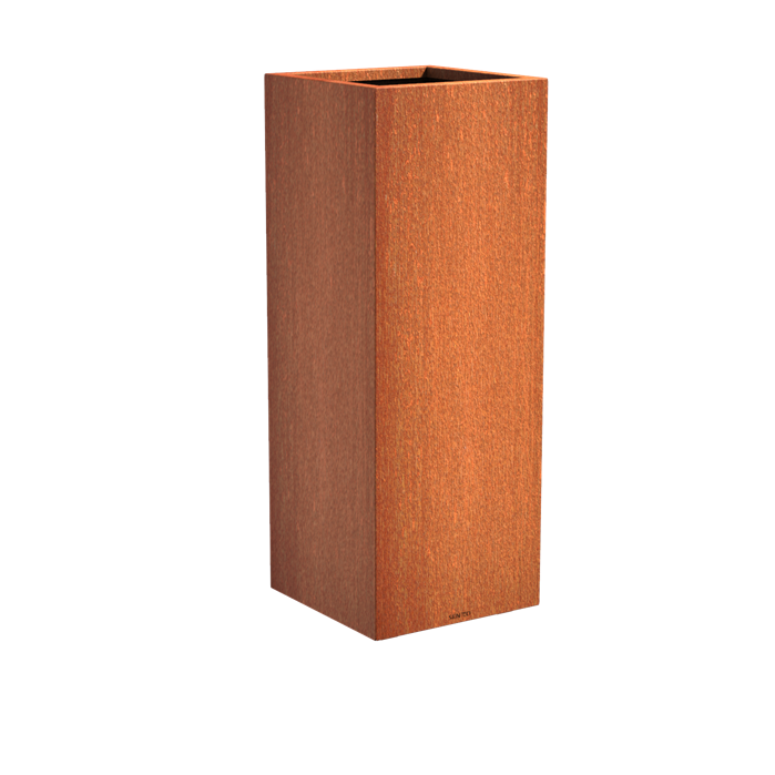 Cortenstaal plantenpilaar 37x37x100 cm roestlook