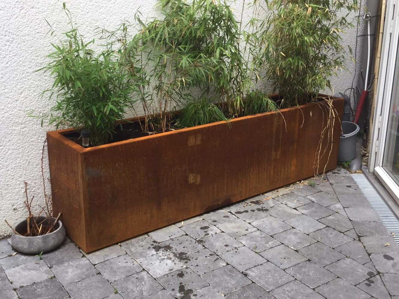 Cortenstaal buiten plantenbak rechthoek 200x100x40 cm