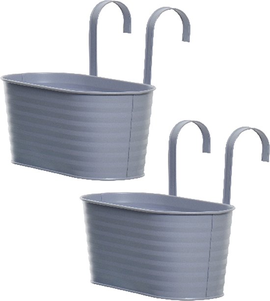 Decoris Hangbloembakken Set van 2 - Zink 32x16 cm Lila