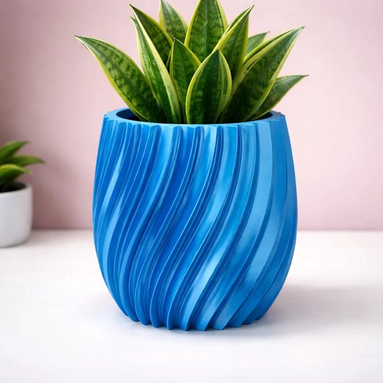 Design plantenpot 10 cm paars/blauw - waterdicht PETG