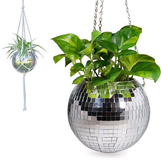 Zilveren Discobol Hangbloempot Ø15 cm voor binnen & buiten