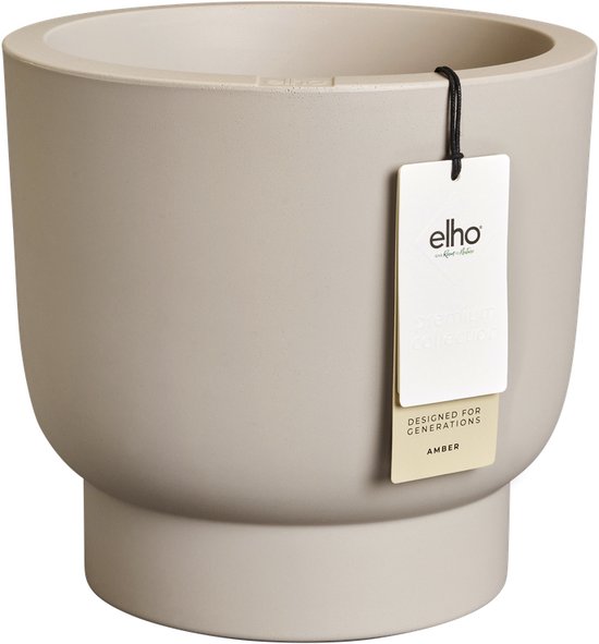 Elho Amber Grail 30 - Ø30 cm Bloempot 100% Gerecycled Beige