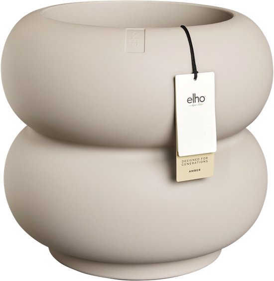 Elho Amber Roll Low Ø43x40 - Bloempot 100% gerecycled Beige