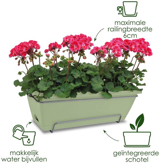 Elho Barcelona All-in-1 50 Balkonbak – 100% Gerecycled Paars