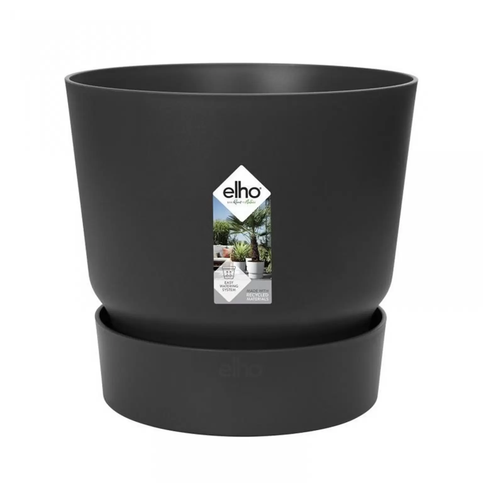 Elho Greenville Bloempot Ø30 cm - Zwart | Binnen & Buiten