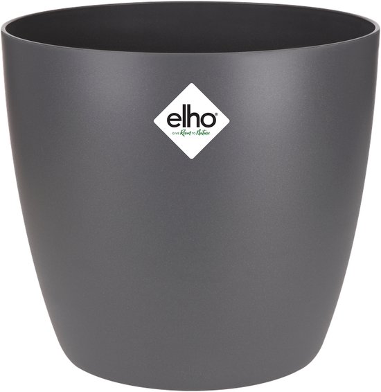 Elho Brussels Rond 20 cm Bloempot Antraciet - Gerecycled
