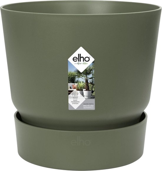 Elho Greenville Ø14cm Zelfbewaterende Buitenpot, Gerecycled
