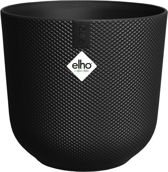 Elho Jazz Rond Ø19 cm - Zwarte binnenbloempot, 100% gerecycled