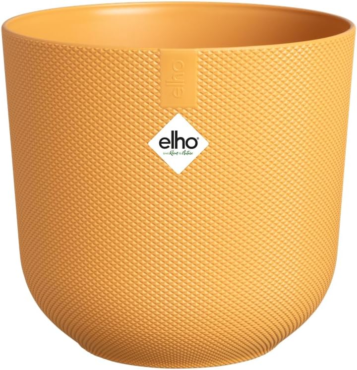 Elho Jazz Round bloempot Ø23 cm – 100% gerecycled ambergeel