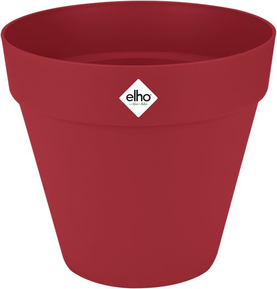 Elho Loft Urban Rond 40 - Bloempot voor Buiten - Ø 38.5 x H 35.3 cm - Theater rood