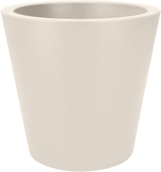 Elho Pure Round 50 - Gerecyclede bloempot Ø50 cm linnen wit