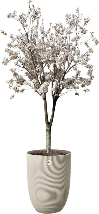 Elho Sereh Hoog 40 Bloempot Ø39×H53 – 100% Gerecycled Beige