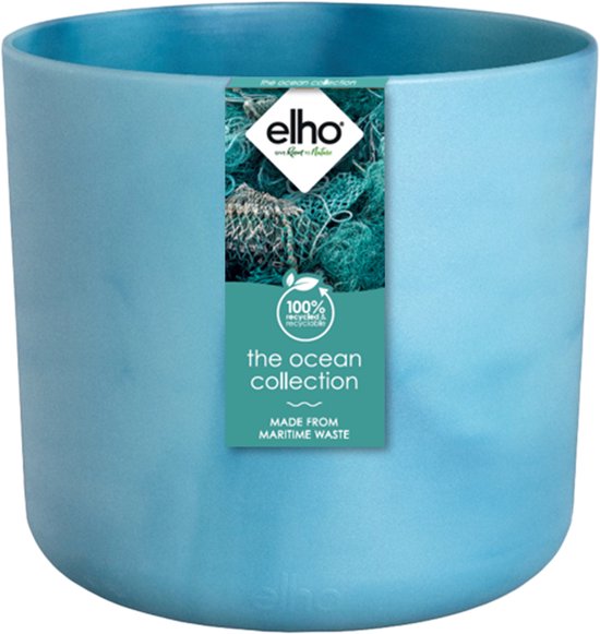 Elho Round Bloempot Ø18 cm - Gerecycled Zeeplastic Blauw