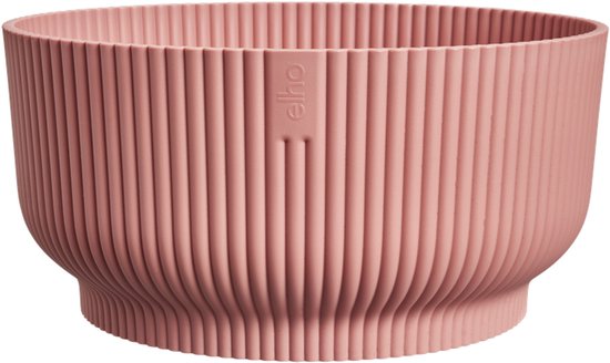 Elho Vibes Fold Bowl 25 - Plantenschaal voor Binnen - 100% Gerecycled Plastic - Ø 24.9 x H 12.1 cm - Delicaat roze