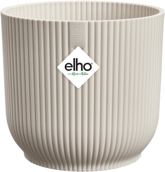 Elho Vibes Fold Rond 40 - Linnen wit bloempot, gerecycled