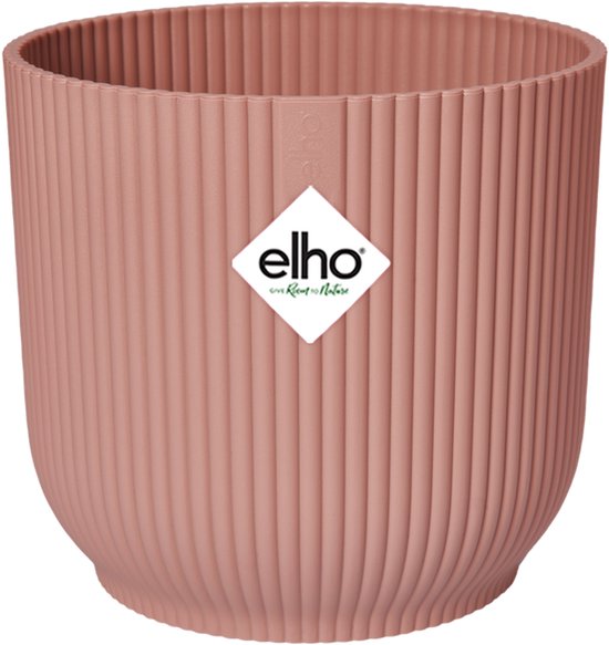 Elho Vibes Fold Rond 40 - Grote Bloempot voor Binnen - 100% gerecycled plastic - Ø 39 x H 36.2 - Delicaat roze