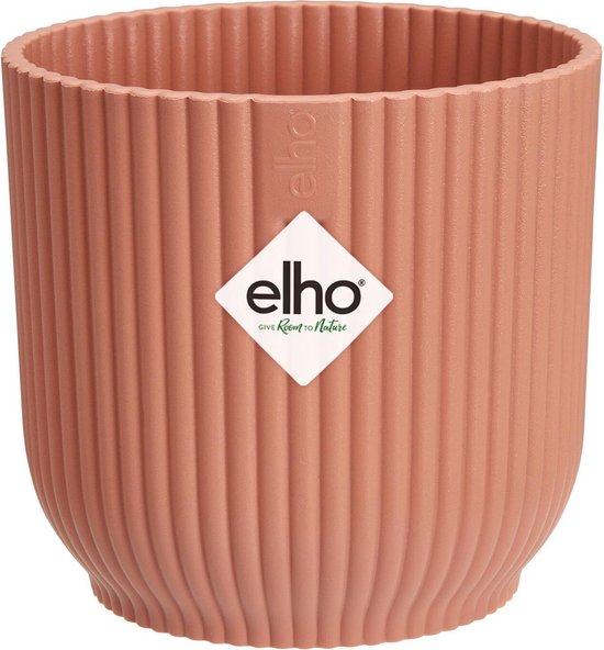 Elho Vibes Fold Rond Mini 11 - Bloempot voor Binnen - 100% Gerecycled Plastic - Ø 11.1 x H 10.5 cm - Delicaat roze
