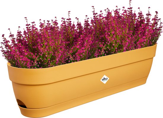 Elho Vibia Campana 70 cm balkon- en plantenbak Honinggeel