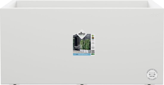 Elho Vivo Next Lang 60 - 100% Gerecyclede Witte Plantenbak