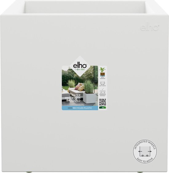 Elho Vivo Next 30 cm Vierkante Plantenbak Wit - Gerecycled