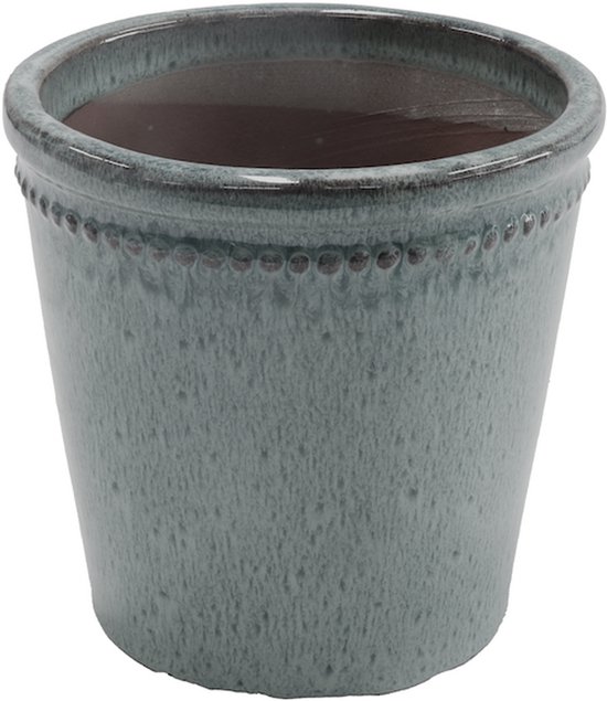 Esschert Design Geglazuurde Bloempot Grijs 15 cm