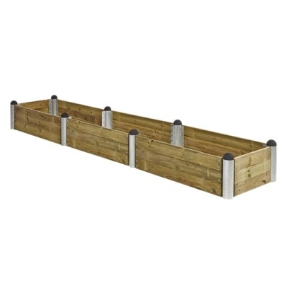 Extra lange geïmpregneerde houten moestuinbak 80x400 cm