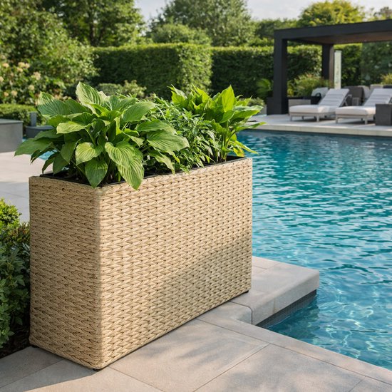 3-in-1 Rattan Plantenbak met 3 Potten voor Balkon & Tuin