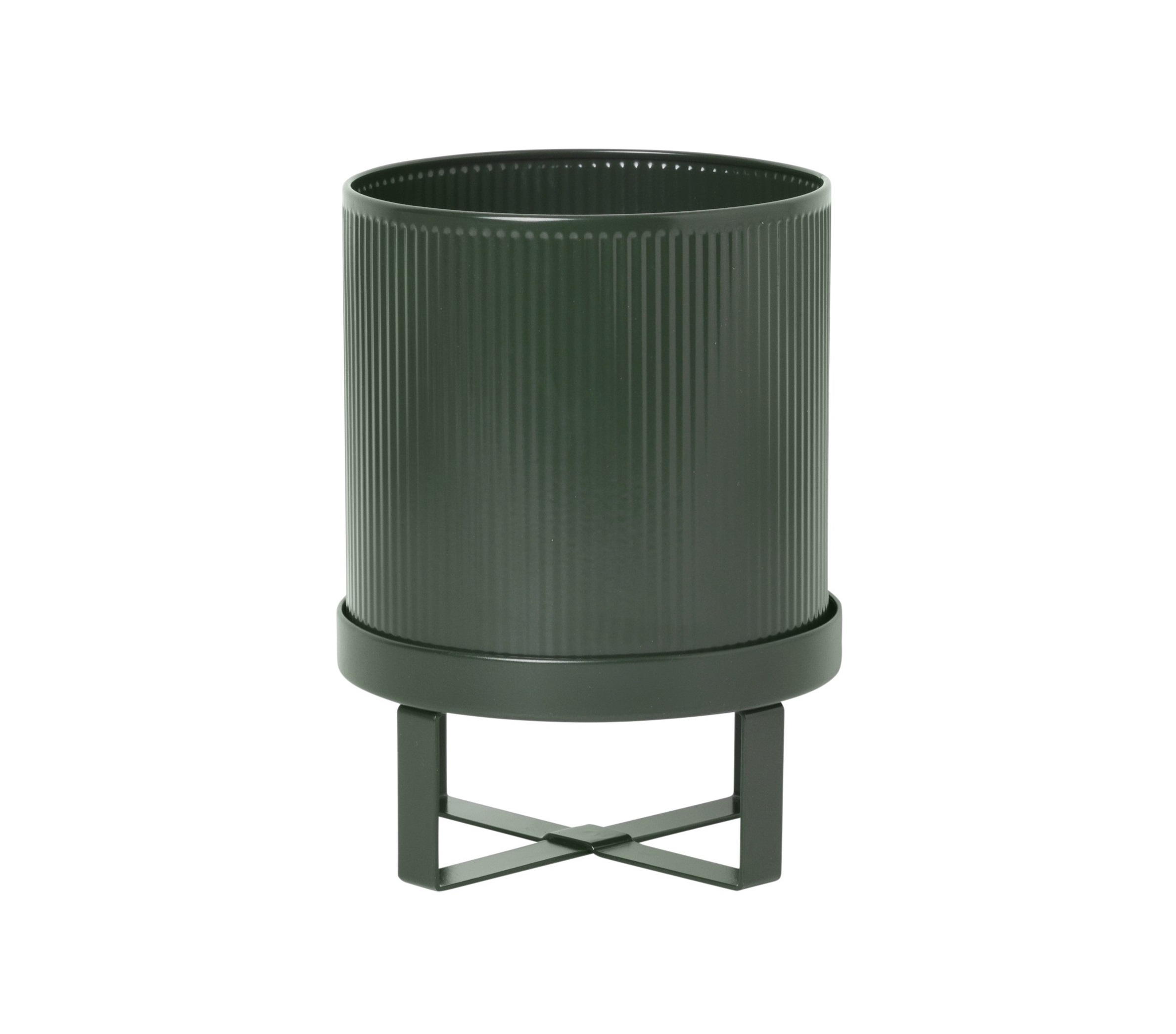 Stijlvolle Ferm Living Bau plantenpot L donkergroen