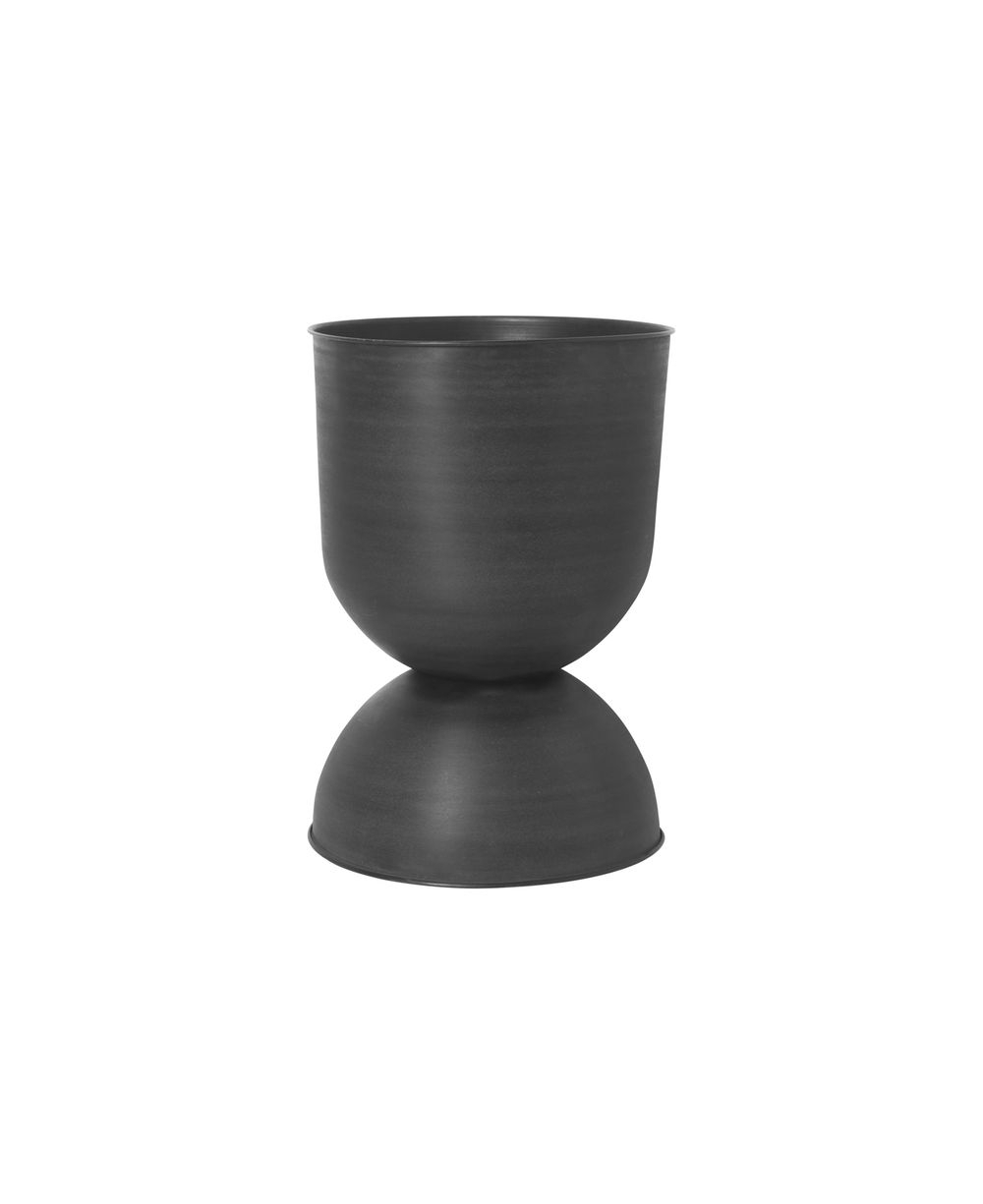Moderne Zwarte Bloempot L - Ferm Living Hourglass