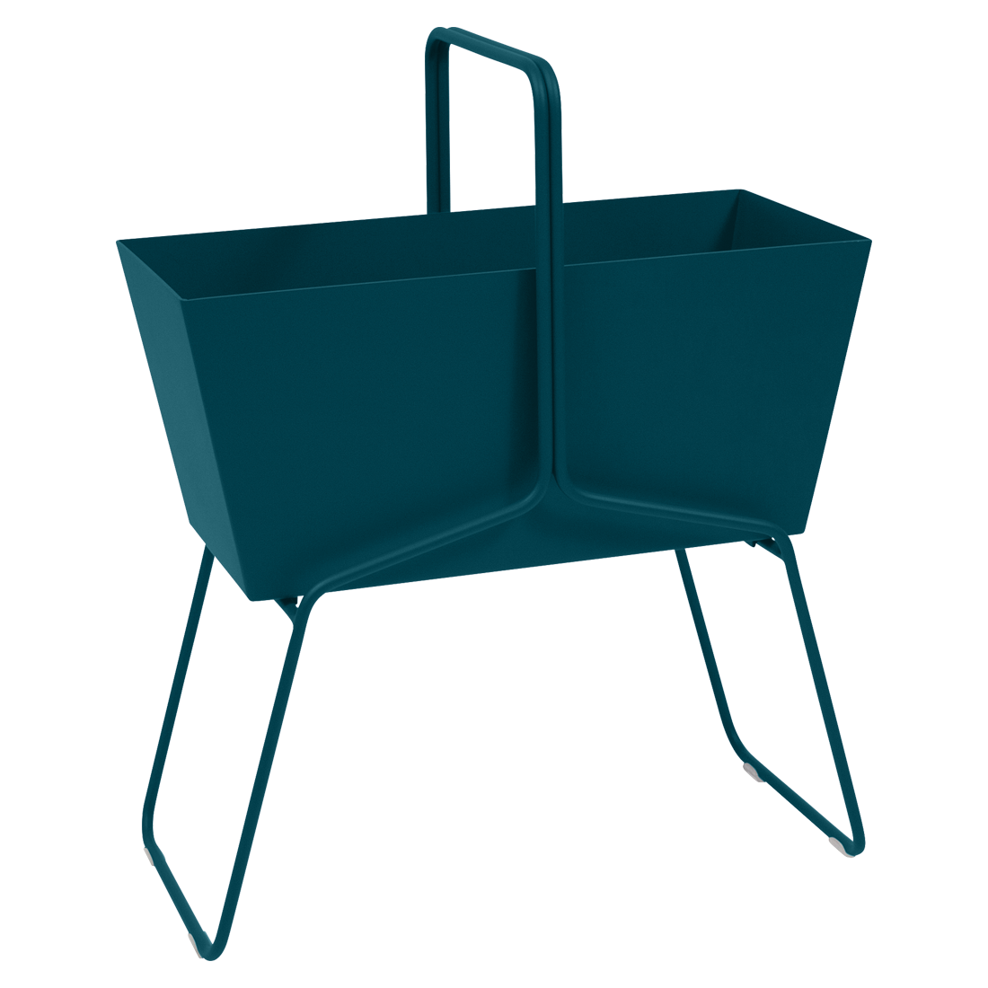 Fermob BASKET metalen plantenbak 85x70x34 cm Acapulco blauw