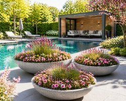 Fiberstone schaal Ø70 cm grijs - voor tuin & interieur