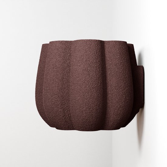 Fleuriek - Design bloempot met structuur – Moderne plantenpot van duurzaam bioplastic – Lichtgewicht & stijlvol, geschikt voor kamerplanten - Rode plantenpot voor aan de muur - Ø12 cm