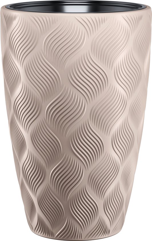 Flow Slim kunststof bloempot beige 40x58 cm incl binnenpot