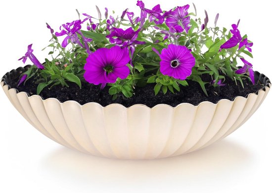 Weerbestendige Gegolfde Plantenbak 35 x 9 cm - Champagne