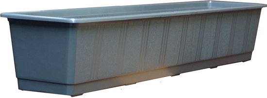 Geli Rechthoekige Kunststof Plantenbak 80x17,5 cm Grijs