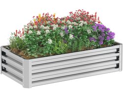 Verhoogde Plantenbak 120x60x30 cm - Weerbestendig Zilver