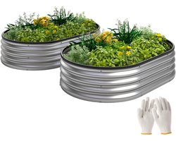 Set van 2 Verhoogde Plantenbakken 135x90x30 cm - Zilver