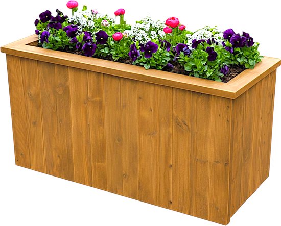 Handgemaakte steigerhouten plantenbak 100x45x80 cm, bruin