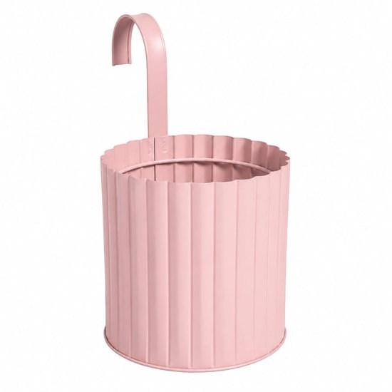 Roze Metalen Hangende Bloempot Ø16 cm voor Balkonreling