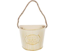 Hangende Halfronde Wandbloempot 22x15x13 cm Beige