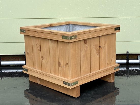 Duurzame hardhouten plantenbak 60x60x50 cm
