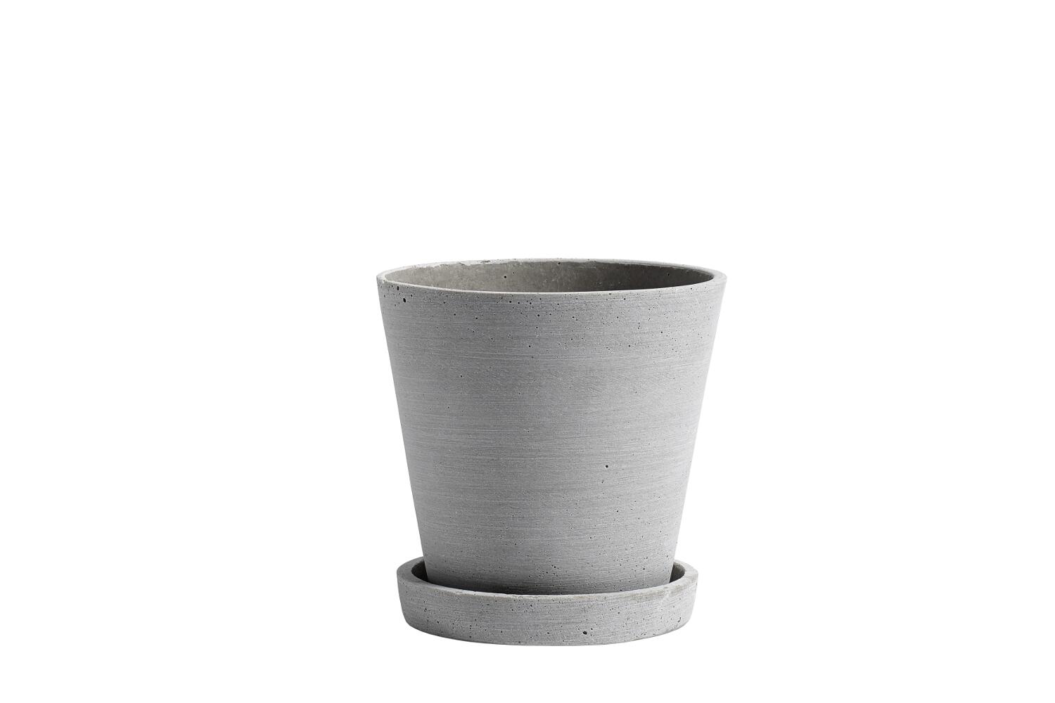 HAY Plantenpot M met Schotel - Grijs
