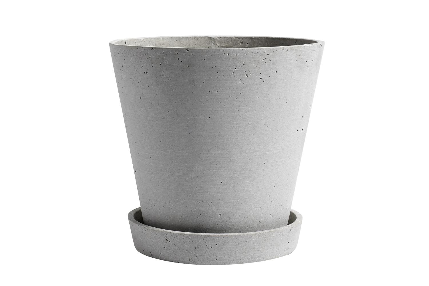 HAY XL plantenpot met schotel - grijs