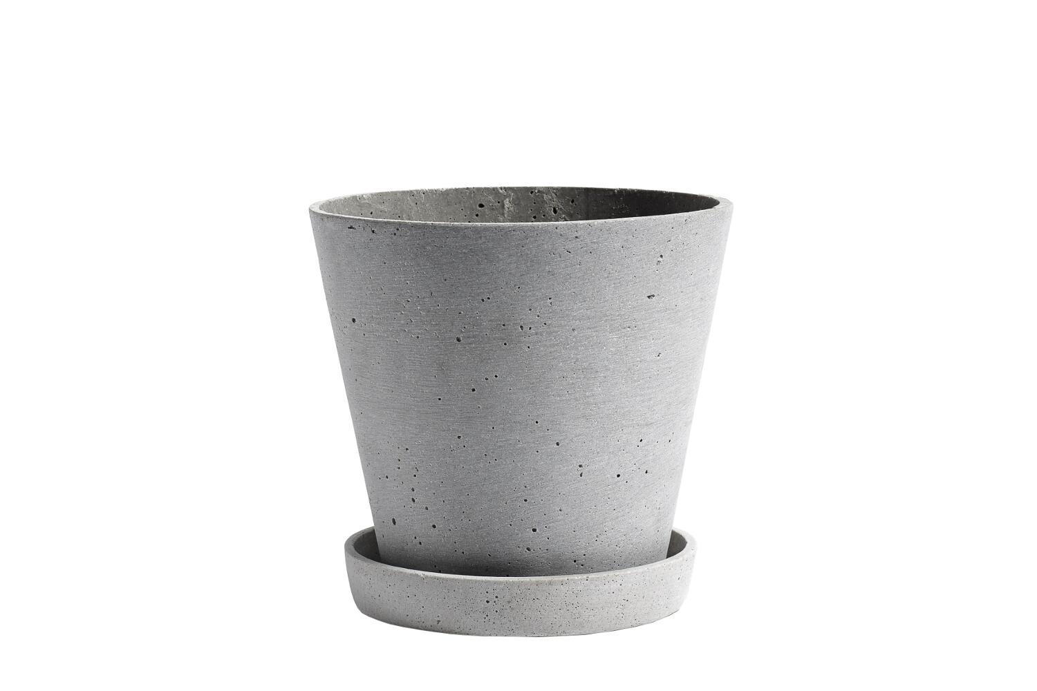HAY Design Bloempot L met Schotel - Grijs