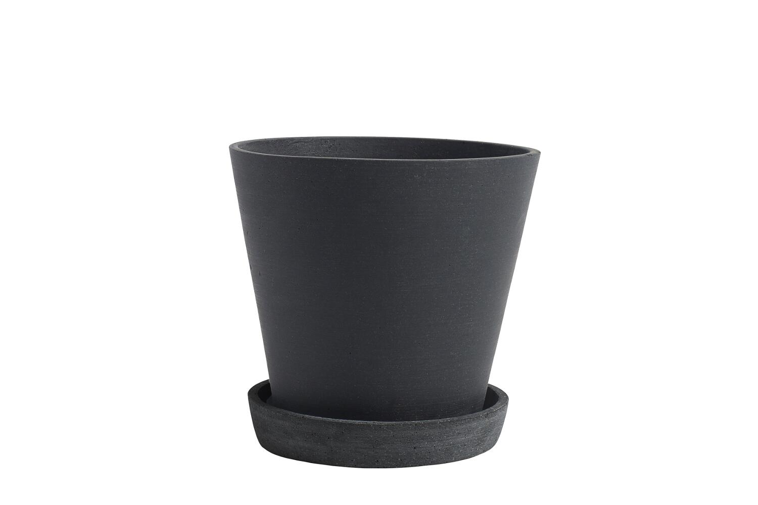 HAY Design bloempot met schotel L - Zwart