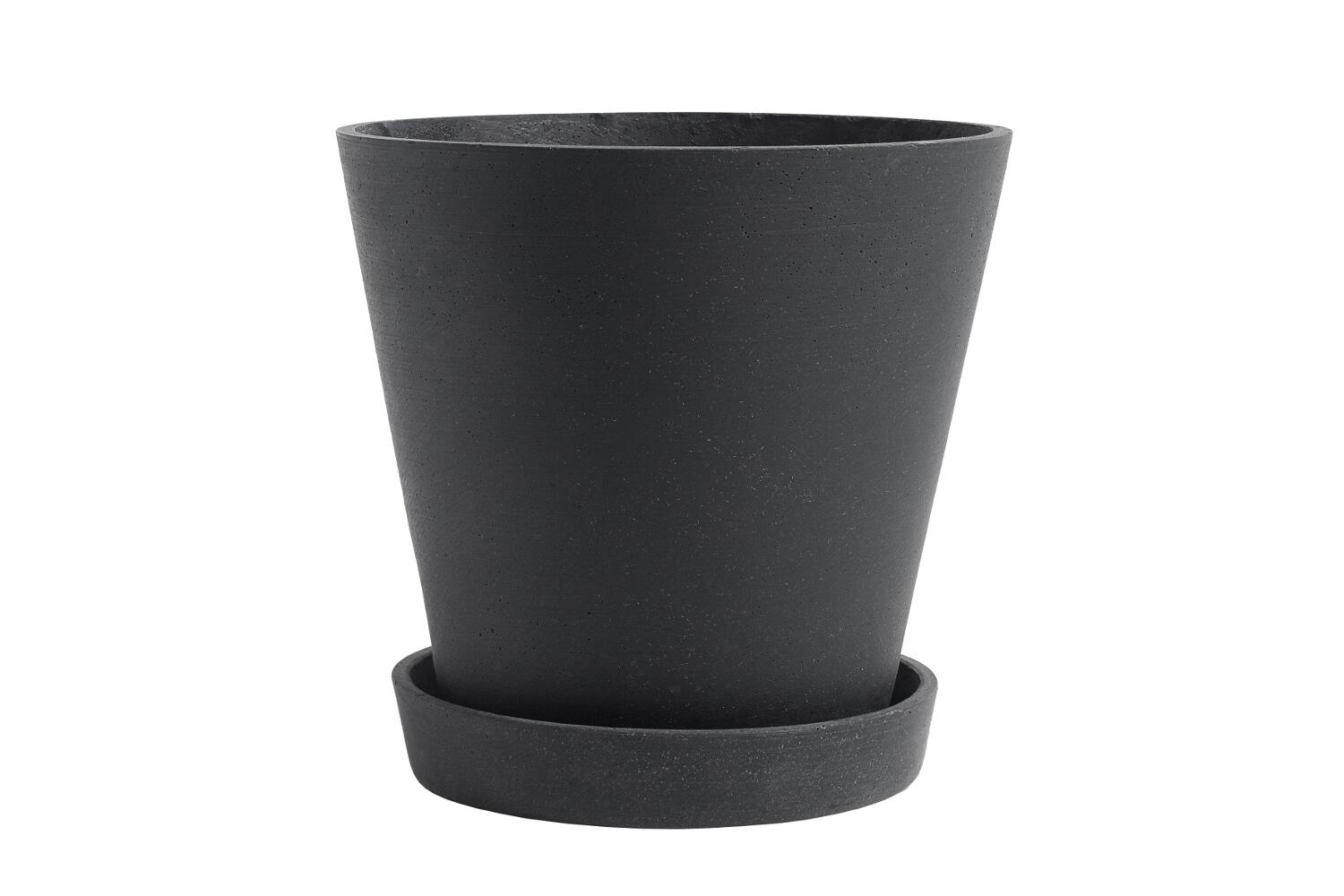 HAY XL Zwarte Plantenpot met Schotel