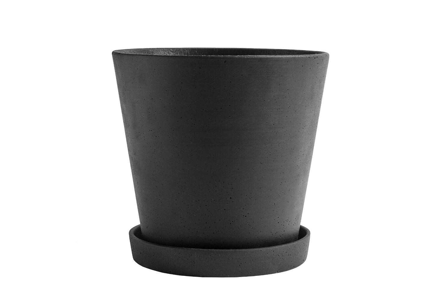 HAY design bloempot XXL met schotel zwart