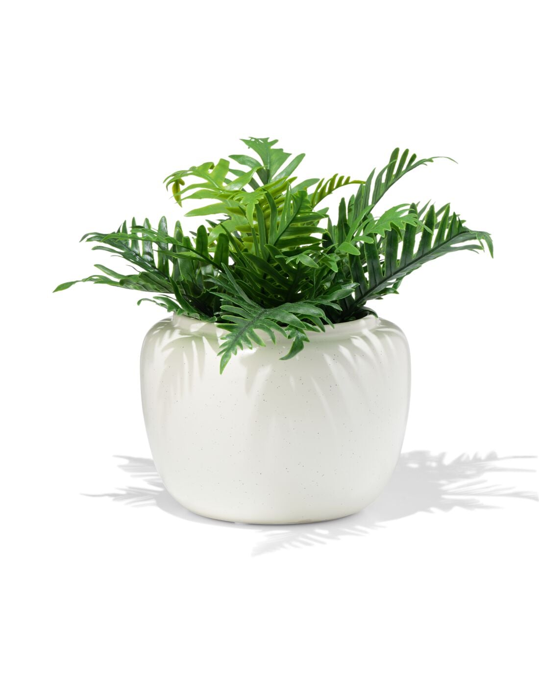 HEMA HEMA Bloempot ⌀12.2x13.5cm Keramiek Spikkel Crème (creme),