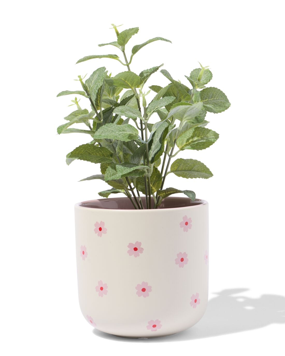 HEMA HEMA Bloempot 13.4x13.4x12.7cm Keramiek Reliëf,